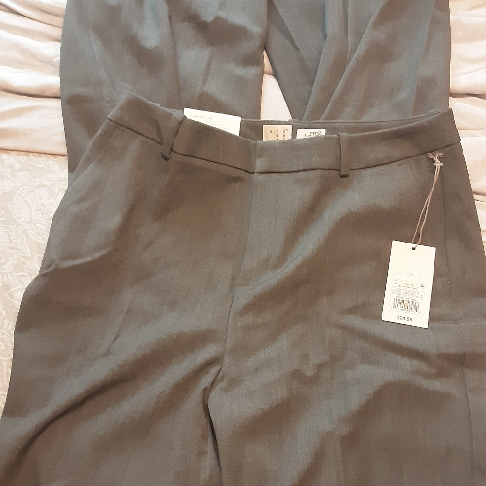 Womens gray wide leg dress pants size 10L